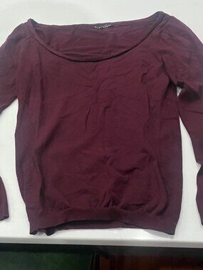 Elie Tahari Rich Burgundy Knit Top